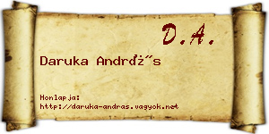 Daruka András névjegykártya