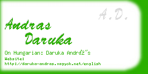 andras daruka business card